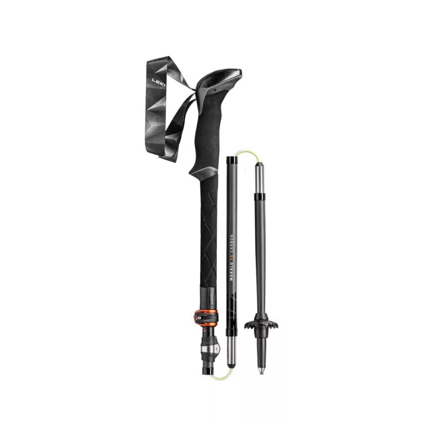 opgevouwen carbon wandelstok voor bergen