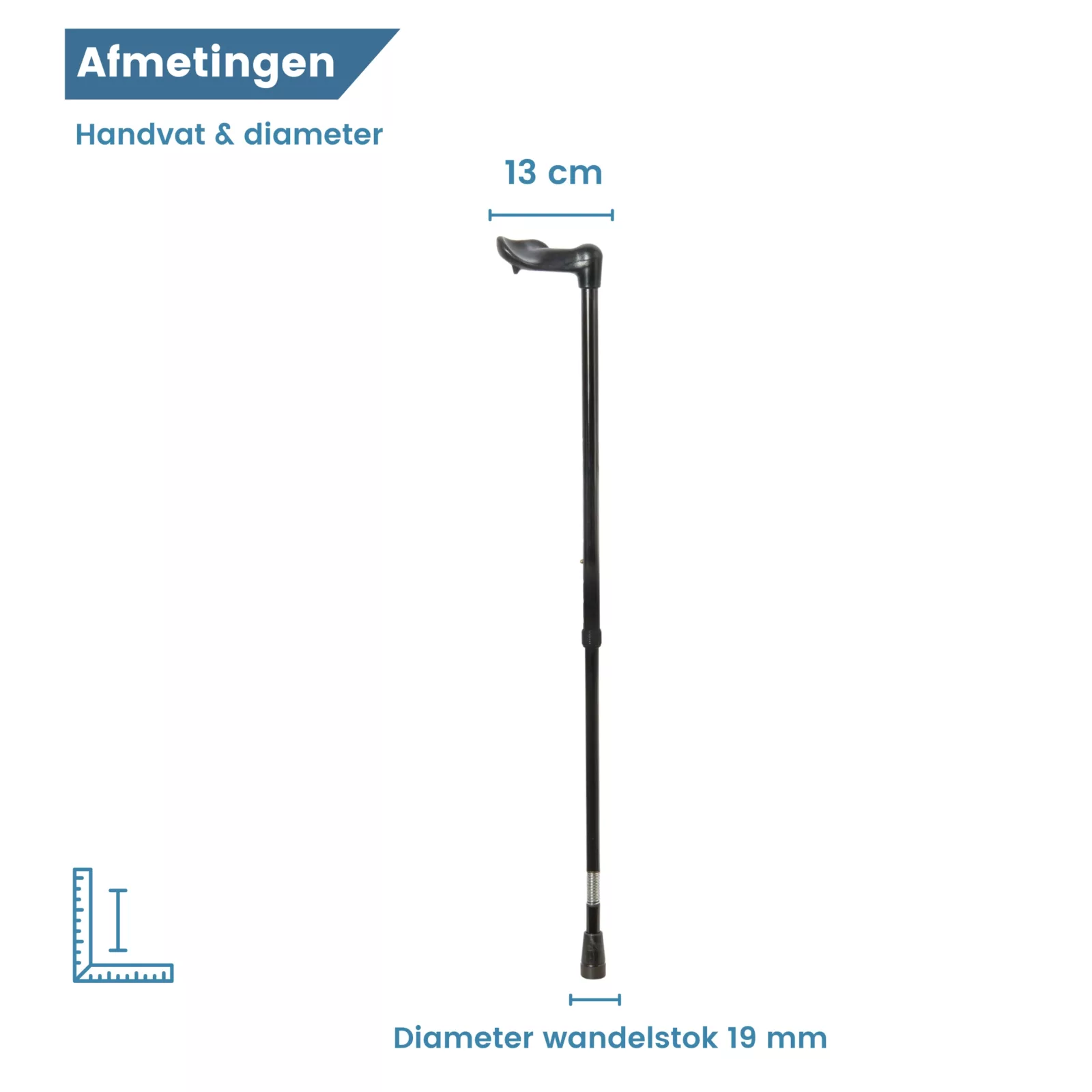 dimensions de la canne de marche ergonomique