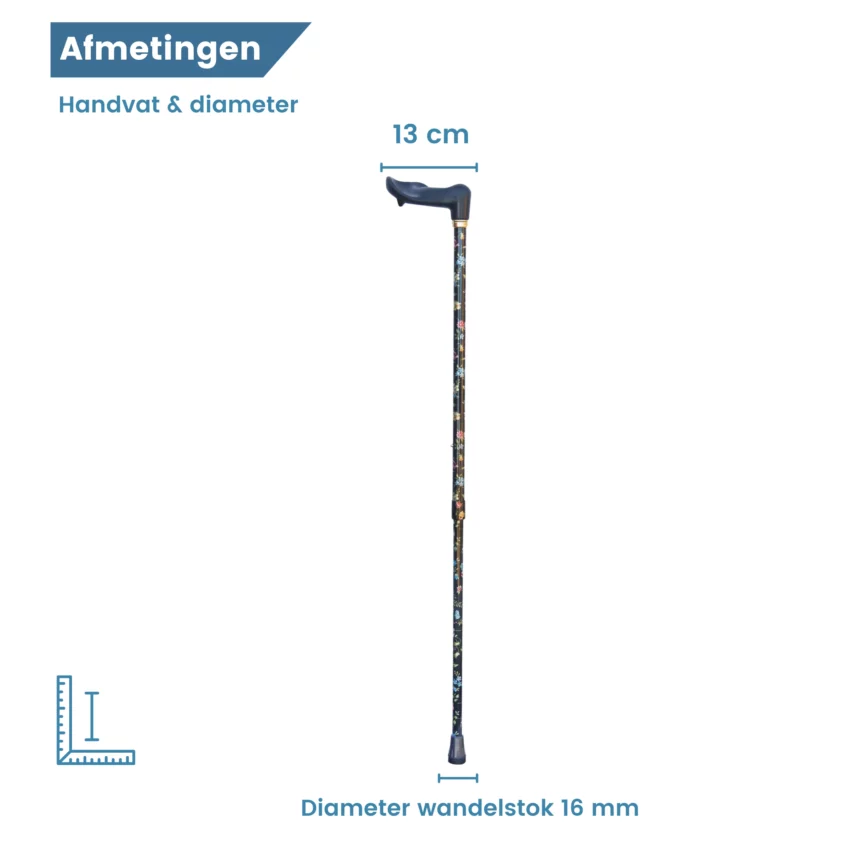 diamètre de la canne de marche, poignée ergonomique réglable à gauche