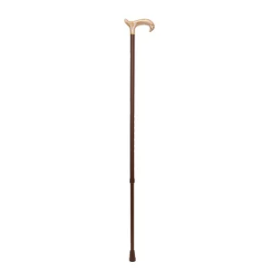 bâton de marche marron blond, poignée Derby en acrylique