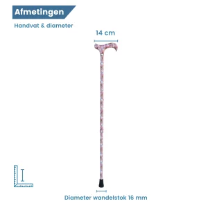 Canne de marche réglable libelle rose diamètre