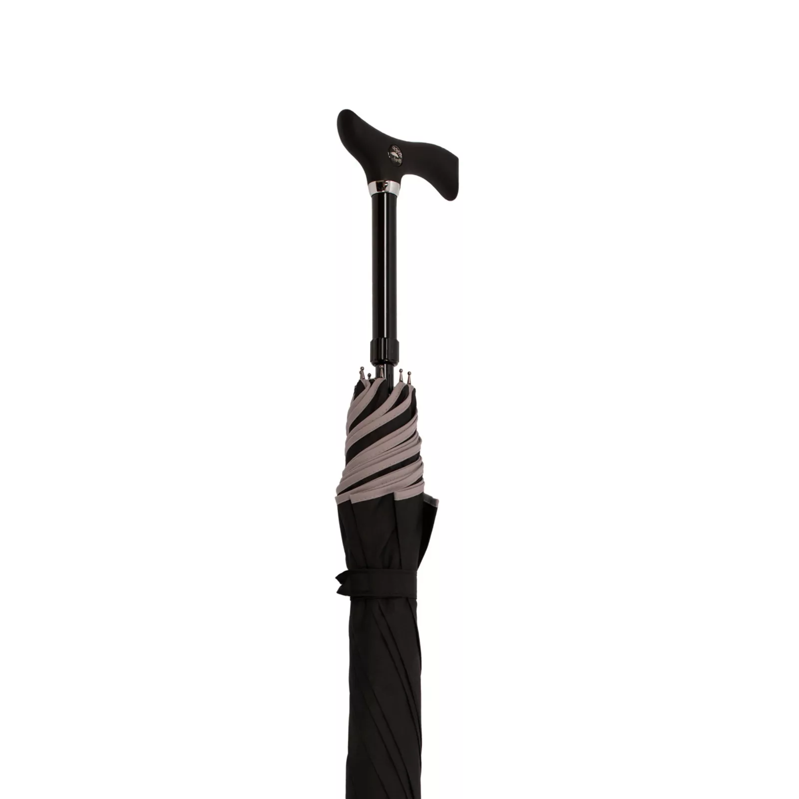 parapluie canne avec toile en polyester noire