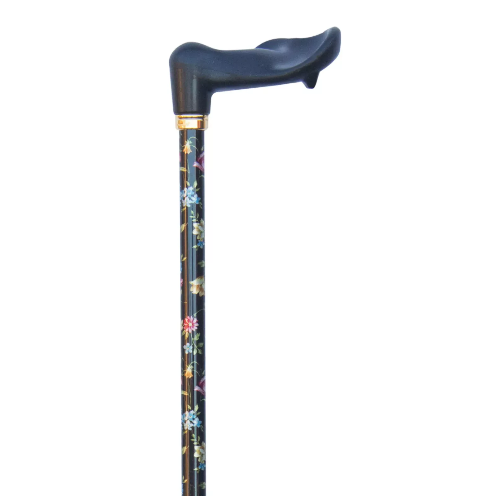 Canne de marche réglable, poignée ergonomique à droite avec motifs floraux