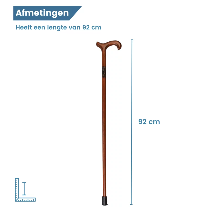Dimensions de la canne de marche en hêtre avec collet fraisé