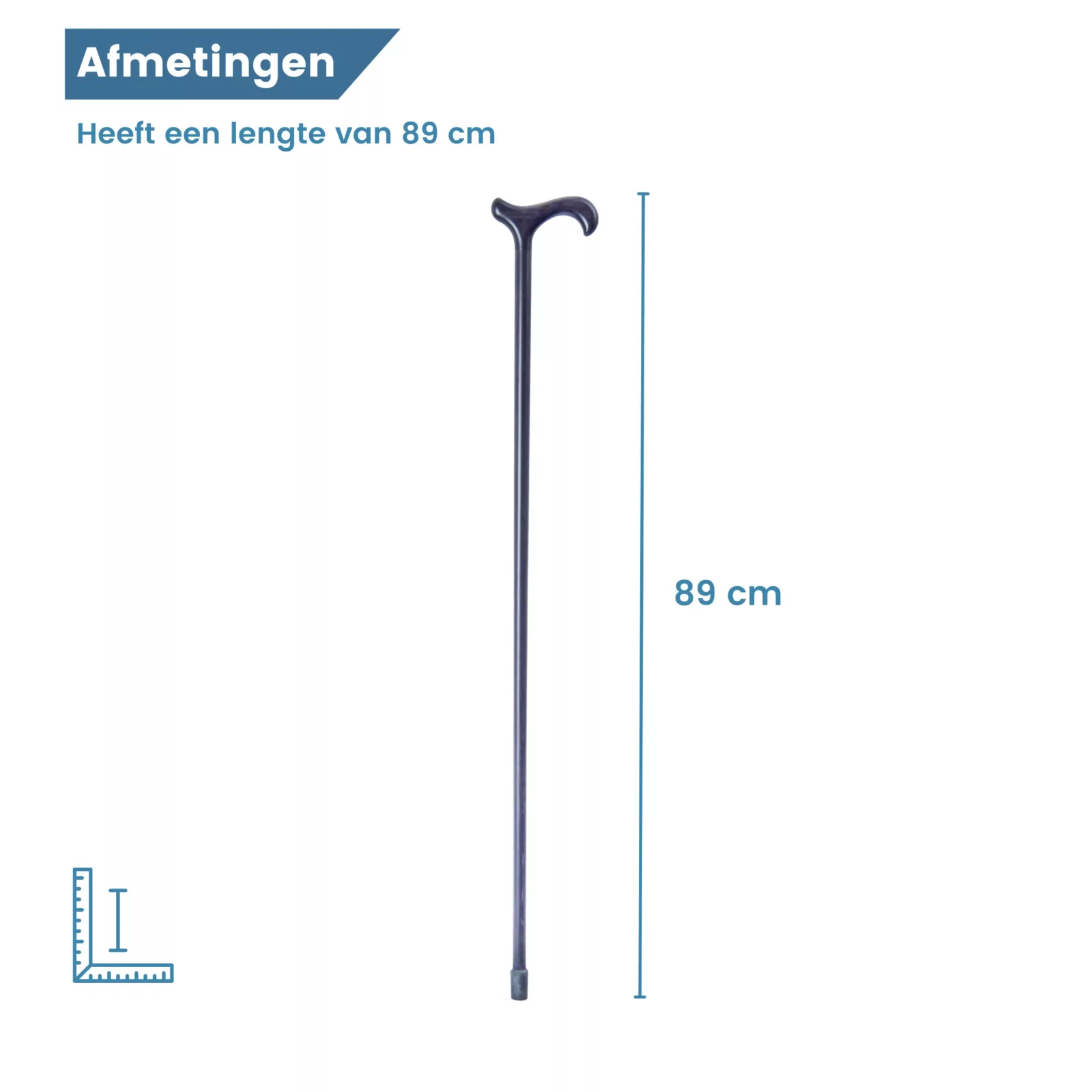 Canne de marche en hêtre, bleu marine, dimensions