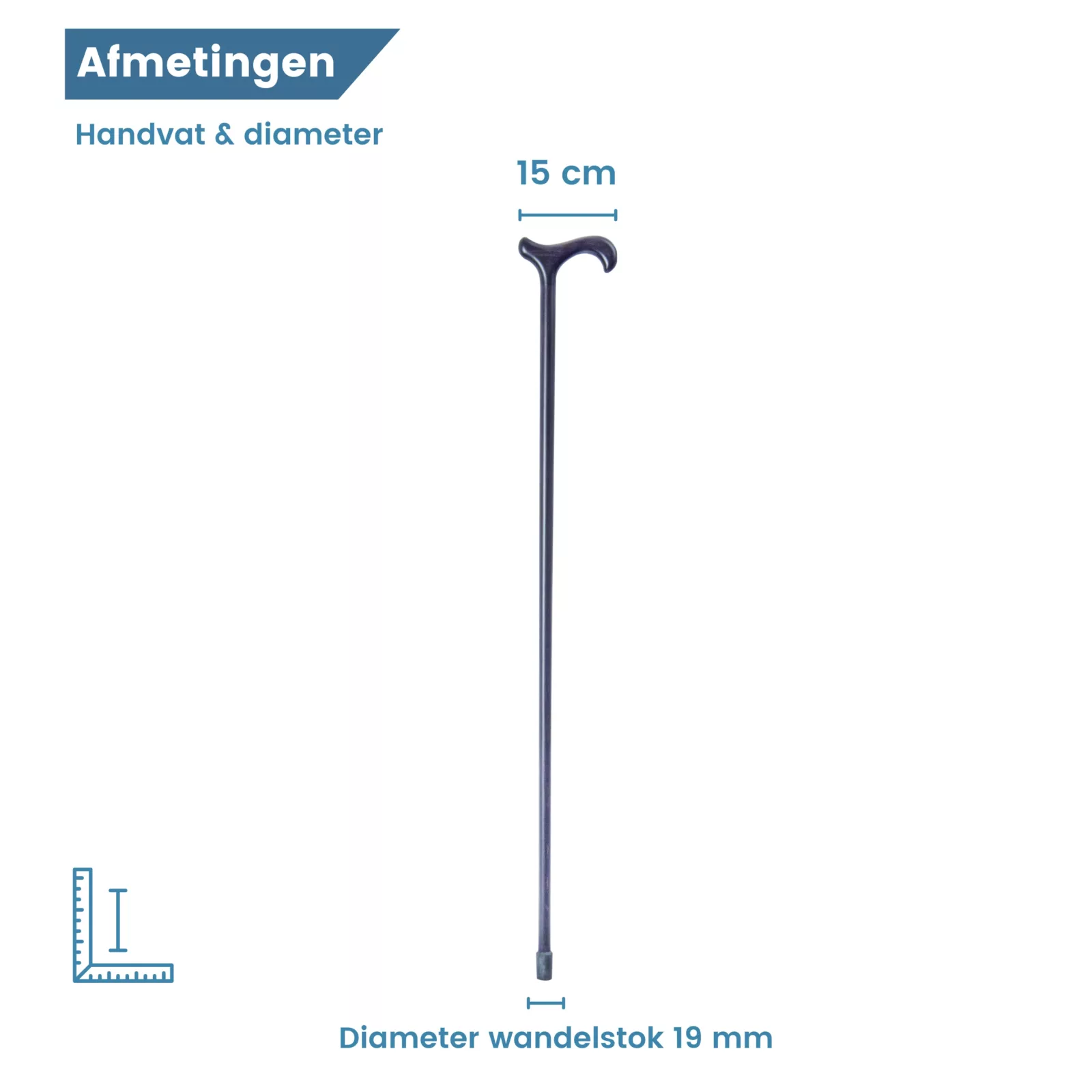 Canne en bois bleu foncé pour la randonnée