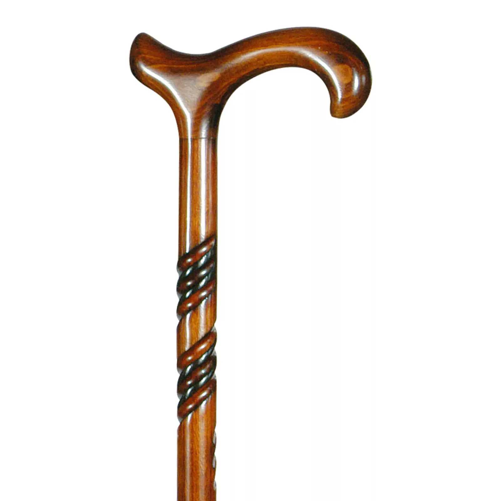 canne de marche en hêtre spiralé