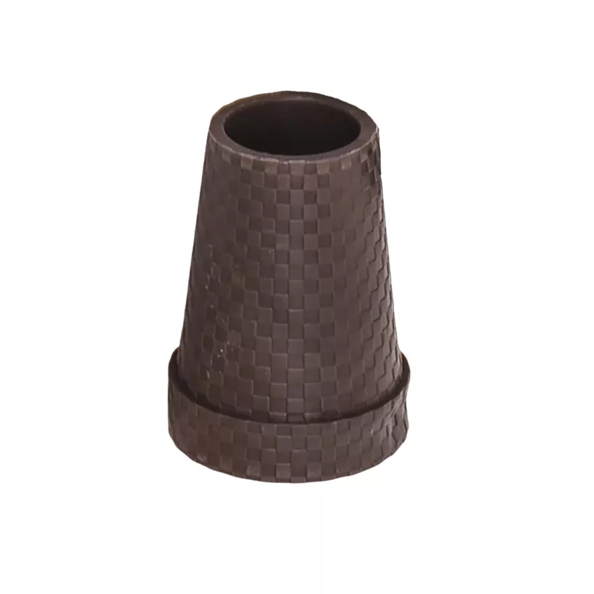 embout pour canne marron avec insert en acier de 18 mm