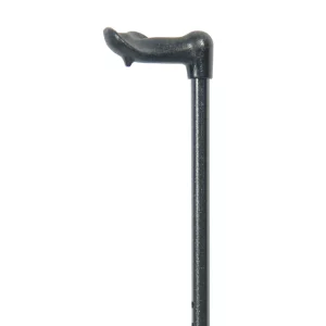 Bâton de marche ergonomique pour gaucher, réglable, noir