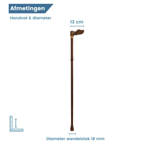 canne de marche ergonomique pliable, diamètre, couleur bronze, finition soft touch, pour droitier
