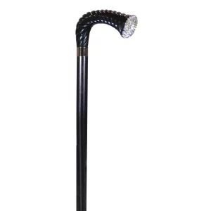 canne de marche speciale avec cristaux Swarovski, noire