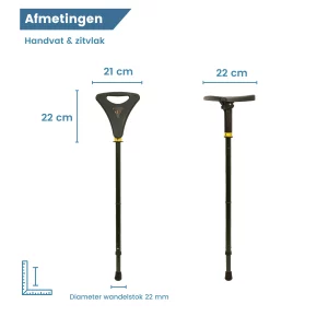 canne de marche pliable avec siège, verte