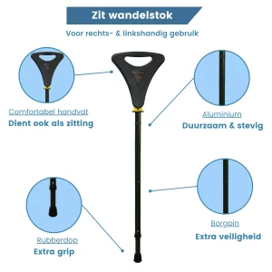 canne-siège « Walker » flipstick vert usp