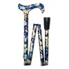 Classic Canes Canne de marche pliable - Bleu foncé à motifs floraux