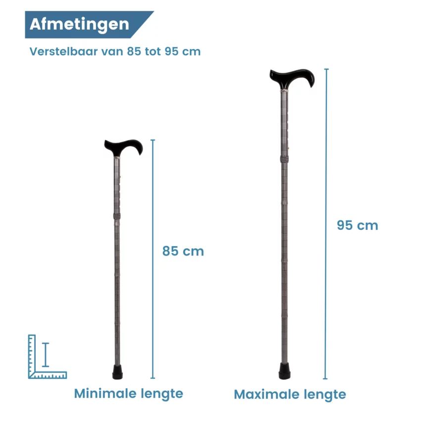 Dimensions de la canne de marche pliante