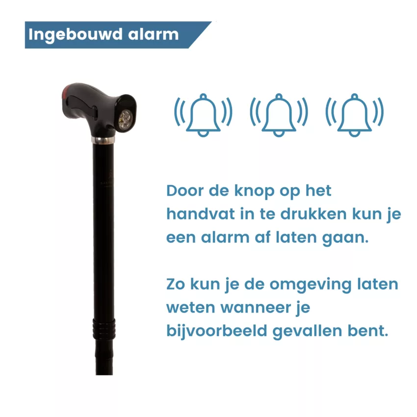 Alarme de canne de marche pliable