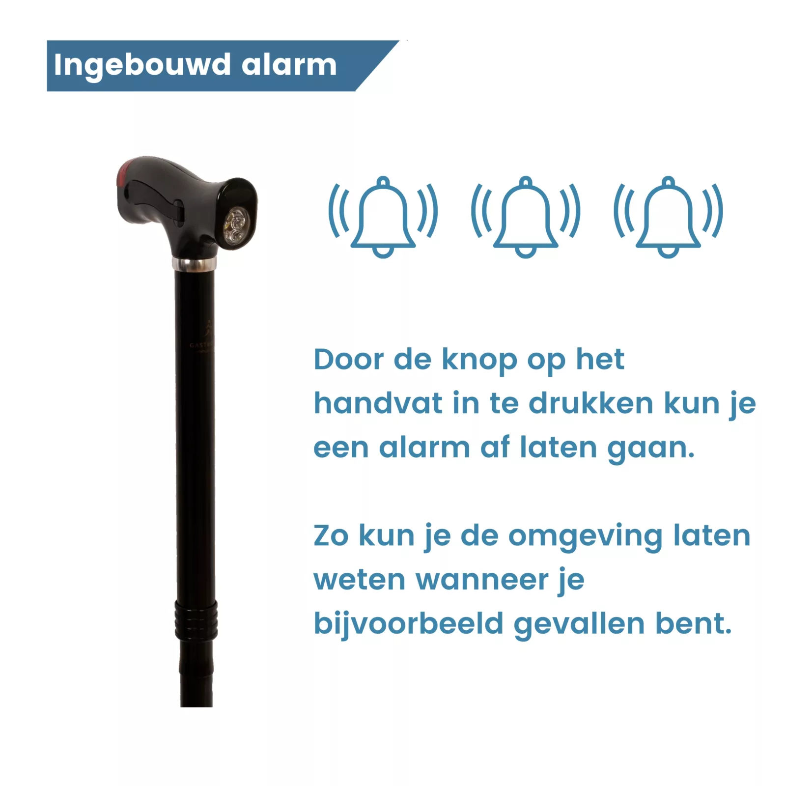 Alarme de canne de marche pliable