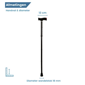 diamètre de la canne de marche pliable