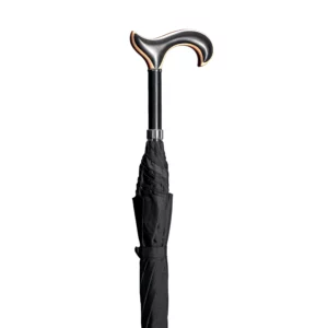 Canne parapluie avec poignée de luxe, housse de parapluie incluse