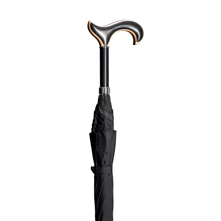 Canne parapluie avec poignée de luxe, housse de parapluie incluse