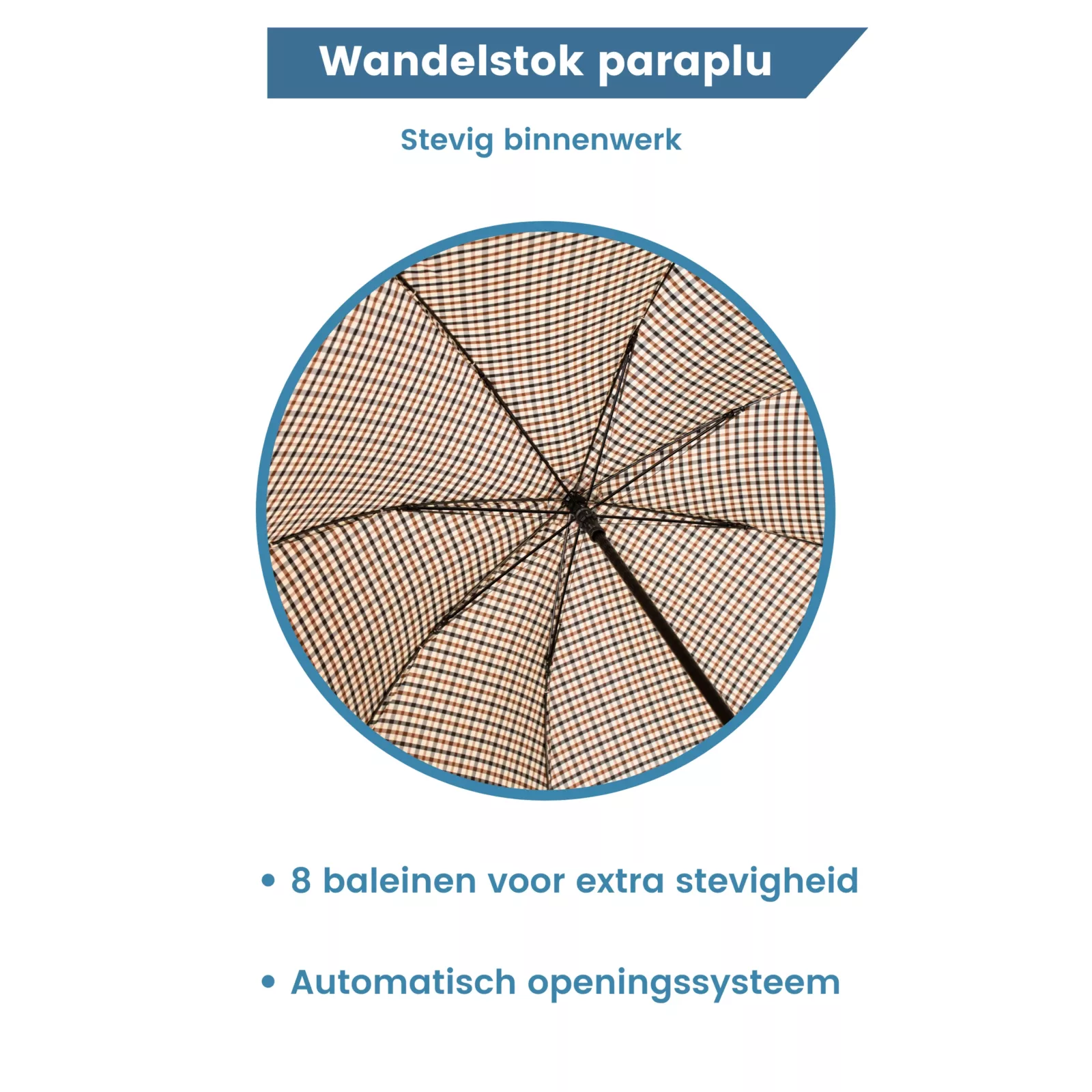 structure interne robuste du parapluie