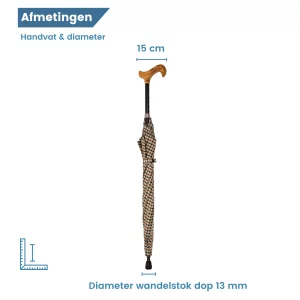 Canne parapluie réglable, couleur beige, diamètre