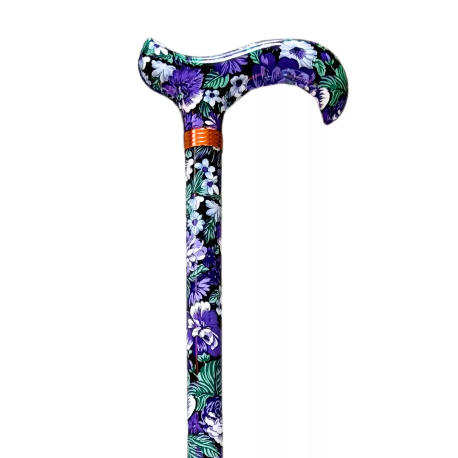 canne de marche télescopique violet à fleurs