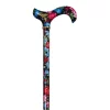 Classic Canes Canne de marche réglable – Noir et bleu – Fleurs – Tea Party