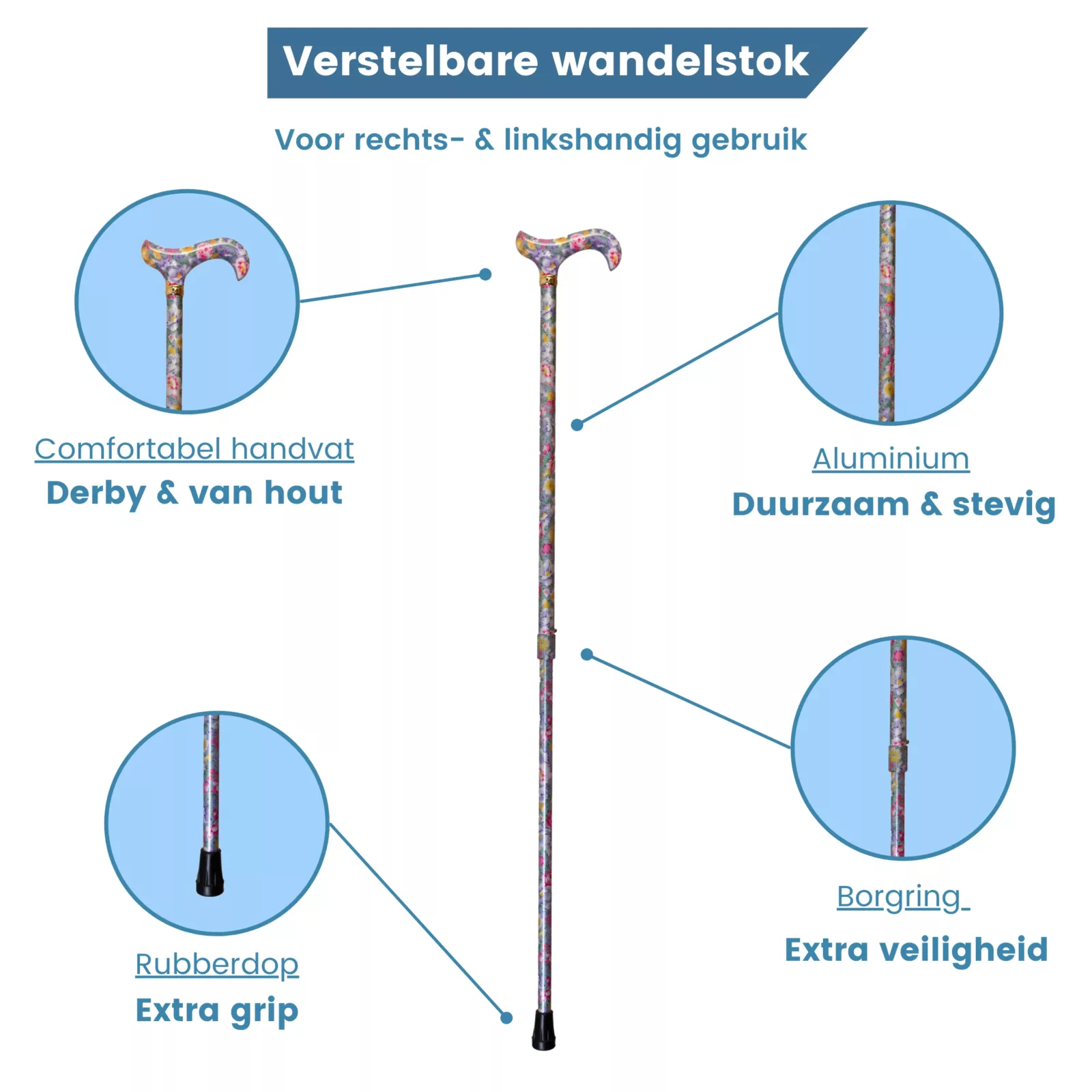 Canne de marche réglable violette usp
