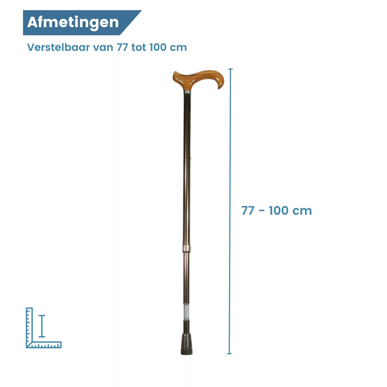 Dimensions de la canne de marche réglable XL