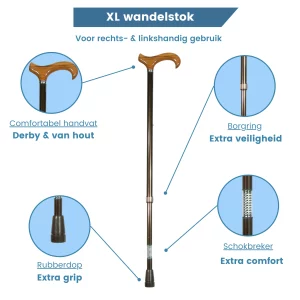 Canne de marche réglable XL