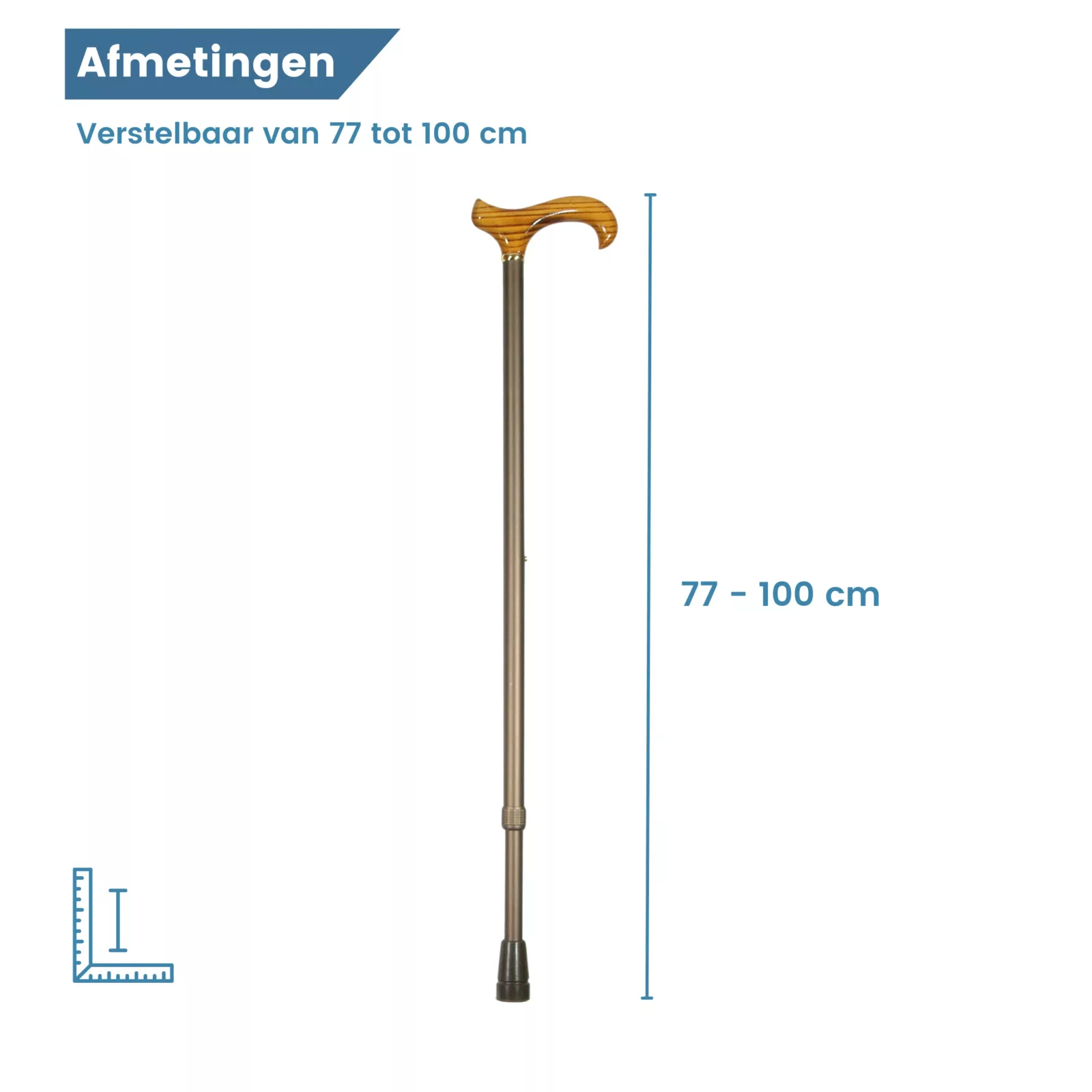 Dimensions de la canne de marche réglable XL
