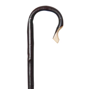 Bâton de berger en bois de châtaignier avec écorce, 135 cm de long