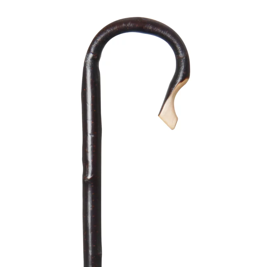 Bâton de berger en bois de châtaignier avec écorce, 135 cm de long
