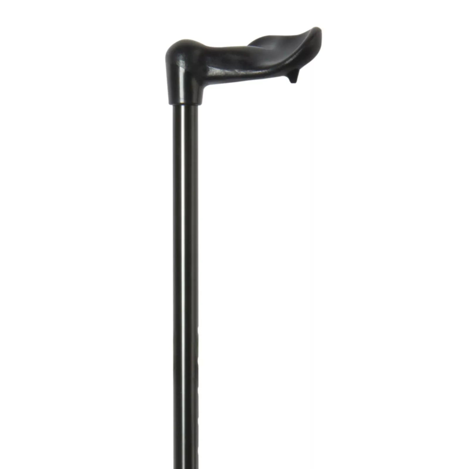 Canne de marche ergonomique noire avec amortisseur, poignée à droite