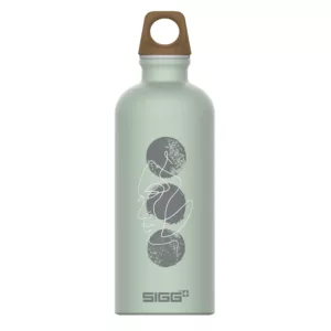 Bouteille d'eau traveller myplanet repeat verte, face avant