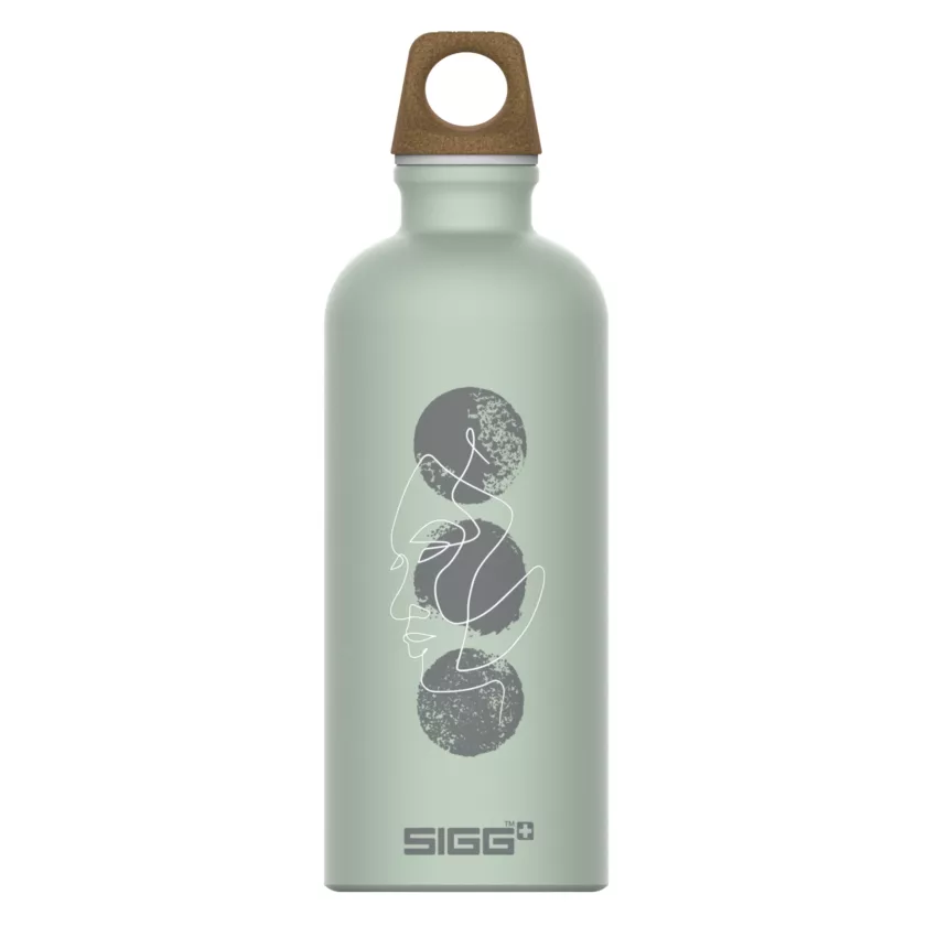 Bouteille d'eau traveller myplanet repeat verte, face avant