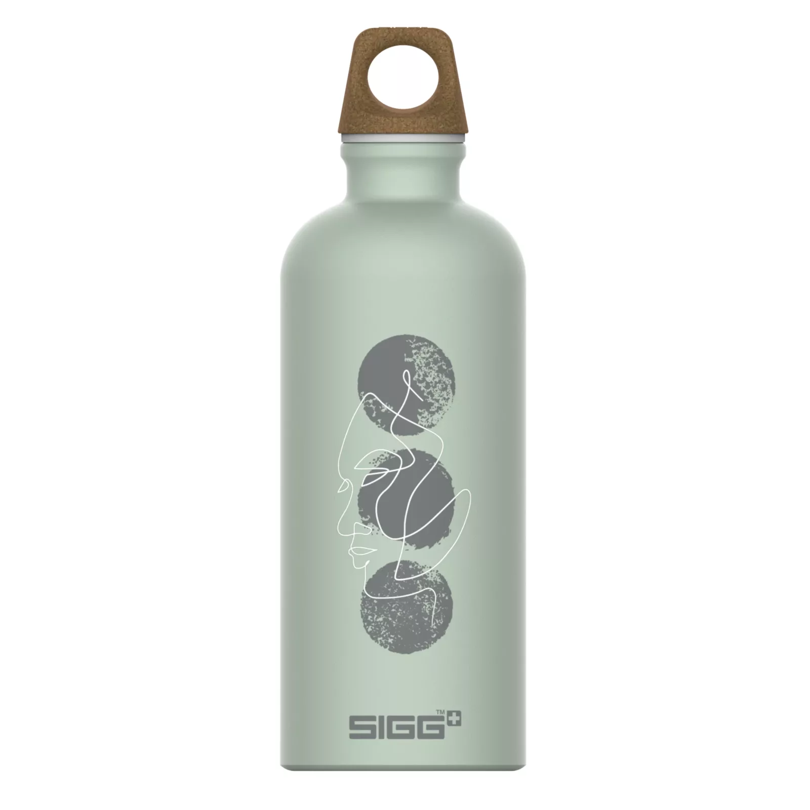 Bouteille d'eau traveller myplanet repeat verte, face avant